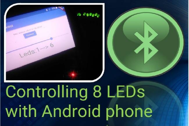 Controlling 8 LEDs with Android phone