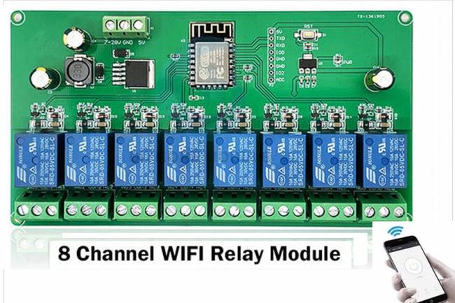 8 Channel WiFi Controlled Relay Card: Ideal for Home Automations