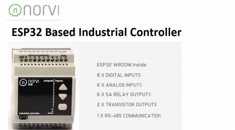 Norvi IIoT ESP32 Tabanlı Endüstriyel Kontrolcü