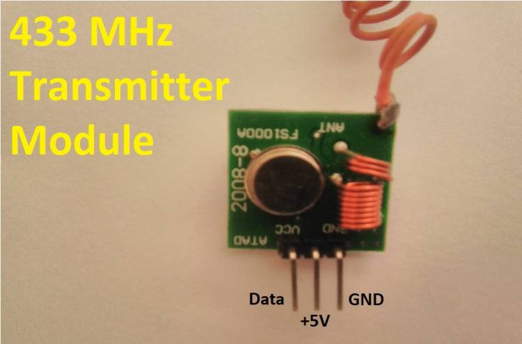 Basic application with 433 MHz Receiver and Transmitter Modules