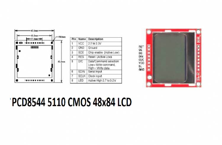 PCD8544 5110 CMOS 48x84 LCD Kullanımı