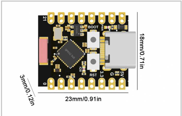 ESP32-C3 DIY Süper Mini Elektronik Geliştirme Kartı